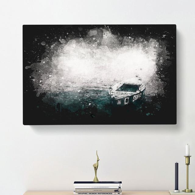 Boat Upon Granges River In India - Wrapped Canvas Print East Urban Home Size: 60cm H x 91cm W x 3cm D on Productcaster.