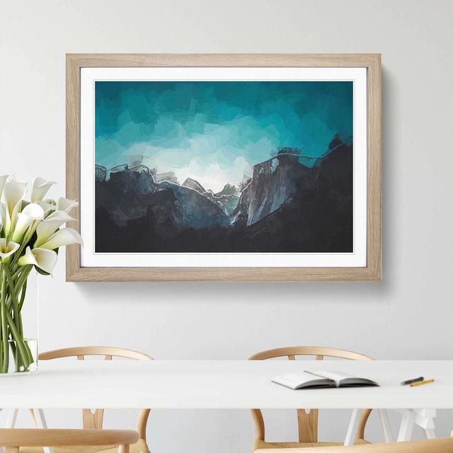 Yosemite Valley at Dusk in Abstract - Picture Frame Graphic Art Print East Urban Home Size: 60cm H x 91cm W x 2cm D, Frame Option: Oak on Productcaster.