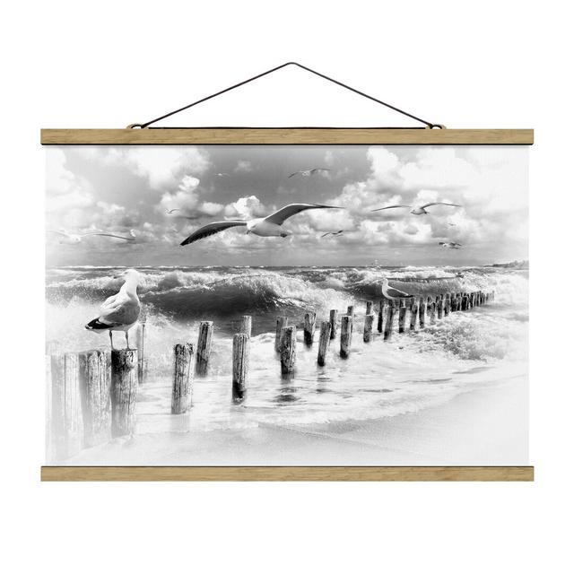 Fabric Picture With Poster Bars - No.YK3 Absolut Sylt II - Landscape Format 2:3 Highland Dunes Size: 53.5cm H x 80cm W x 0.3cm D on Productcaster.