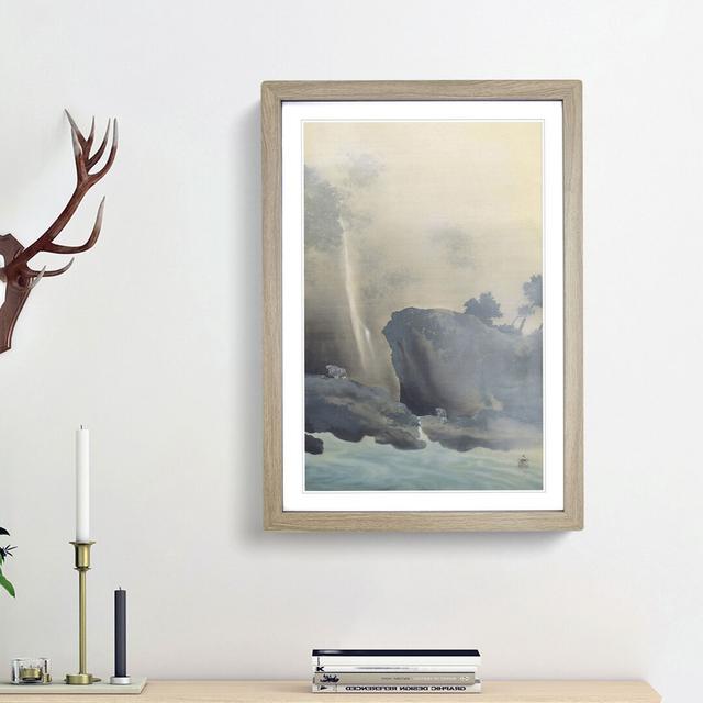 Towing a Boat by Yokoyama Taikan - Picture Frame Painting Print East Urban Home Size: 36cm H x 27cm W x 2cm D, Frame Option: Oak Framed on Productcaster.