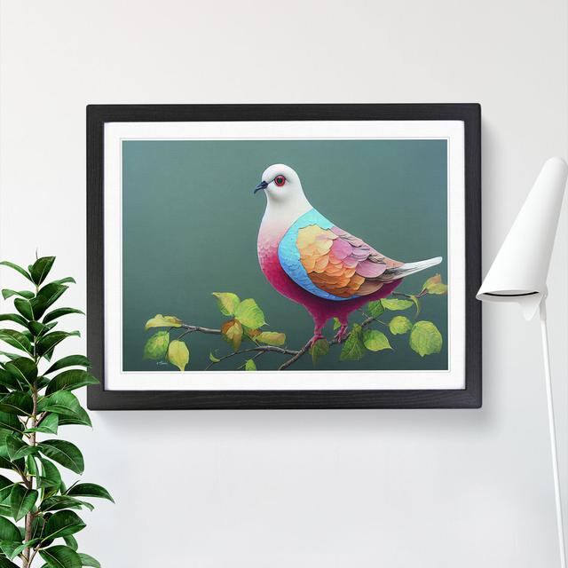 Cosmopolitan Dove Bird - Single Picture Frame Print 17 Stories Frame Colour: Black Framed, Size: 46cm H x 64cm W x 2cm D on Productcaster.