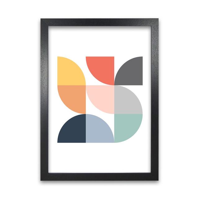 Scandi Quarter Circles A - Print Norden Home Size: 30cm H x 21cm W x 3cm D, Frame Option: Black Frame on Productcaster.