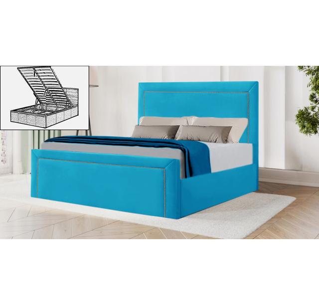 Jazzlyn Storage Bed Canora Grey Colour: Teal, Size: Kingsize (5') on Productcaster.