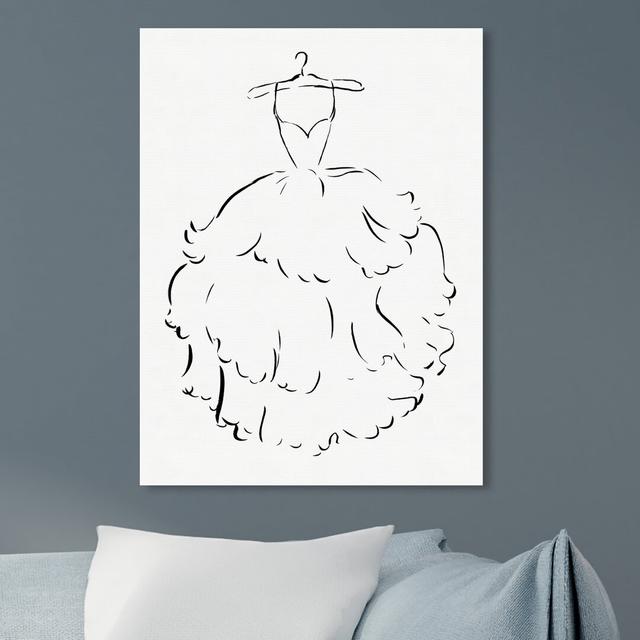 White Feather Dress - Wrapped Canvas Print East Urban Home Size: 40.6 cm H x 30.5 cm W on Productcaster.