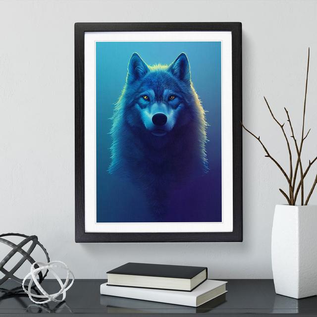 Wolf In The Mist - Single Picture Frame Print Alpen Home Frame Colour: Black Framed, Size: 46cm H x 34cm W x 2cm D on Productcaster.