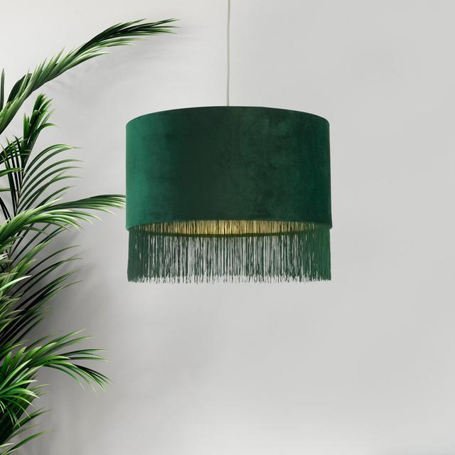 43cm Cotton Drum Pendant Shade Mercury Row Colour: Green on Productcaster.