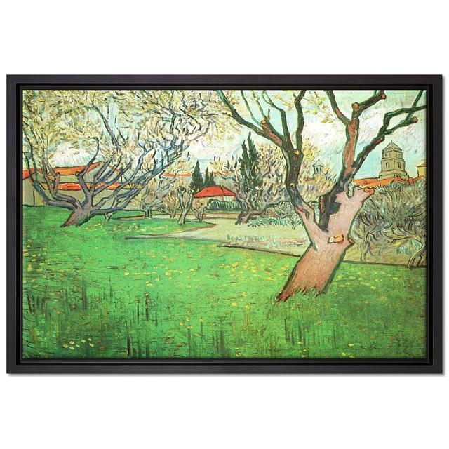 Gerahmter Kunstdruck Leinwandbild Blühende Obstgärten Blick auf Arles von Vincent Van Gogh Rosalind Wheeler Maße: 45 cm H x 65 cm B x 2,5 cm T on Productcaster.