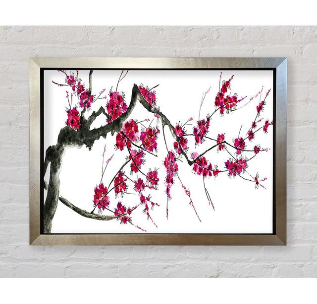 Cherry Blossom Illustration - Single Picture Frame Art Prints Rosalind Wheeler Size: 100cm H x 141.4cm W on Productcaster.