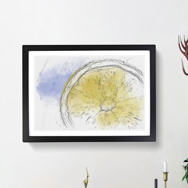 Lemon Slice - Picture Frame Graphic Art Print East Urban Home Size: 40cm H x 60cm W x 2cm D, Frame Option: Black Framed on Productcaster.