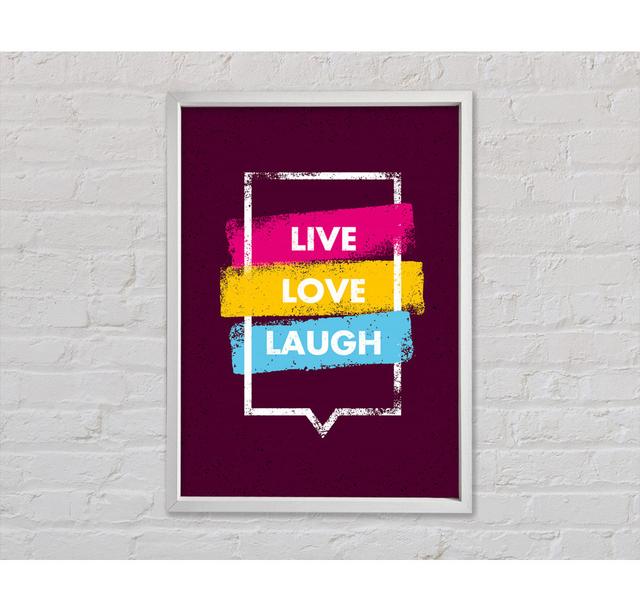 Live Love Laugh 2 Latitude Run Size: 84.1cm H x 59.7cm W x 3.3cm D, Format: Light Grey Framed Canvas on Productcaster.