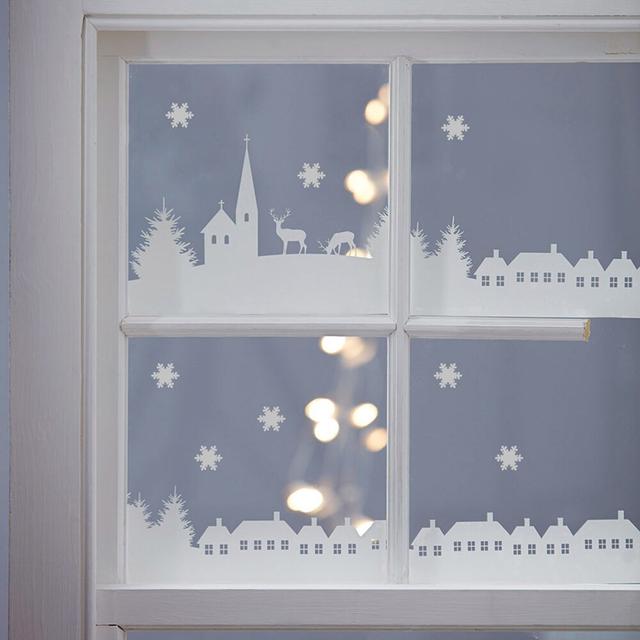 Christmas Village Scene Wall Sticker East Urban Home Colour: Blue on Productcaster.