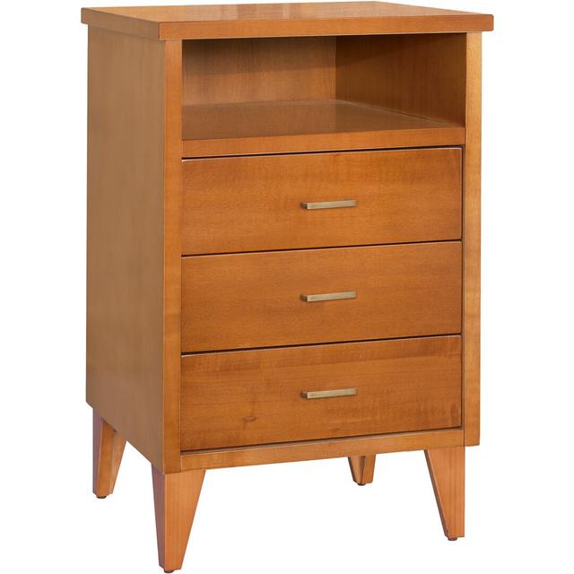 Oksana 3 Drawer Bedside Table Ebern Designs Colour: Cherry on Productcaster.