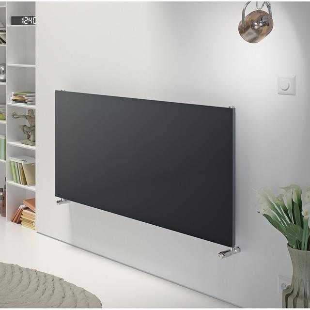 Andrew Horizontal Flat Panel Radiator Belfry Heating Size: 60cm H x 120cm W x 7.4cm D, Radiator Colour: Anthracite on Productcaster.