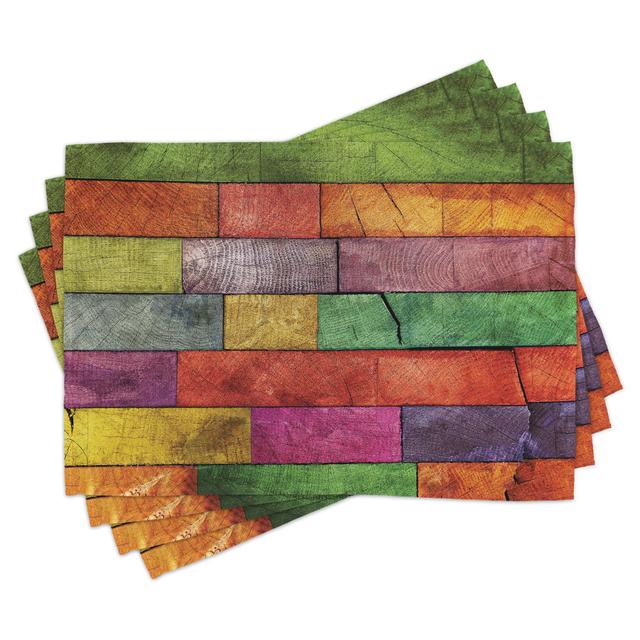 Place Mats Set of 4, Rainbow Timber Art, Multicolor (Set of 4) East Urban Home on Productcaster.