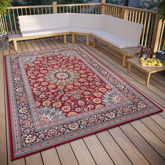 Indoor and outdoor rug Kadi- Flatweave, oriental design, detailed pattern, weatherproof and UV-resistant for the balcony, terrace, garden, living room on Productcaster.