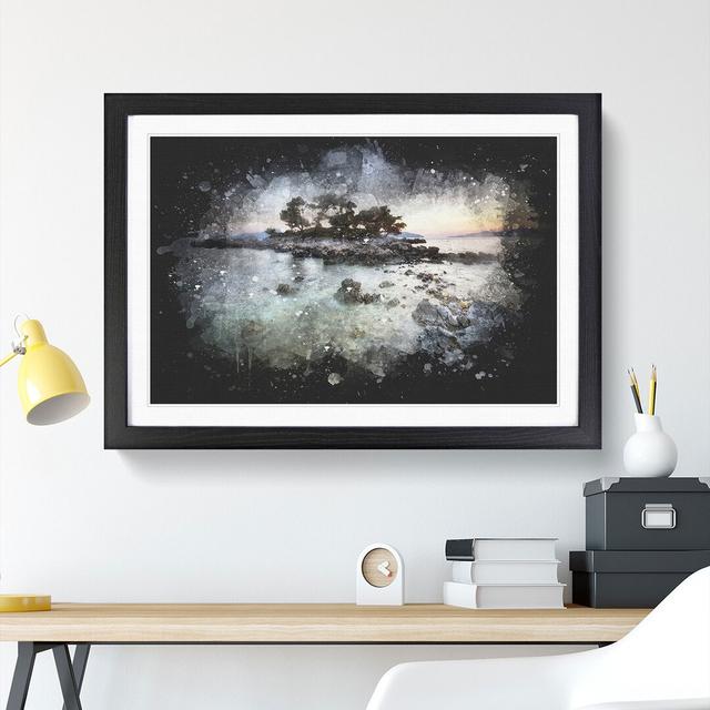 Rocky Island Paint Splash - Picture Frame Graphic Art East Urban Home Frame Option: Black Framed, Size: 36cm H x 48cm W x 2cm D on Productcaster.