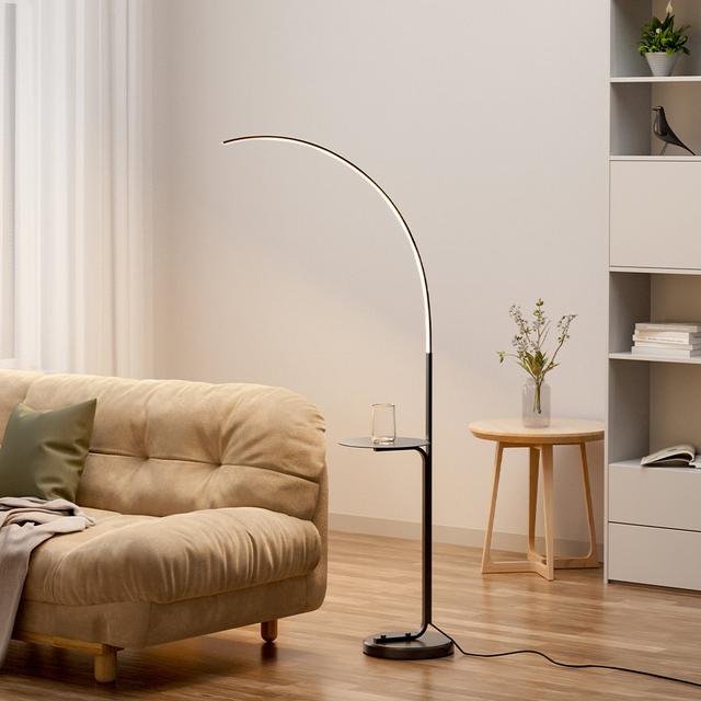 Avyaan 169Cm Black Arched Floor Lamp Metro Lane on Productcaster.