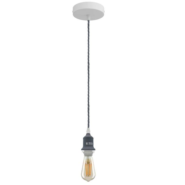 Rascoe 1 - Light Bulb Pendant Borough Wharf Base Finish: White/Grey, Bulb Included: No on Productcaster.