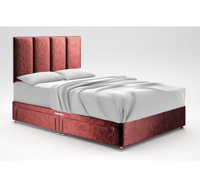 Bendooragh Divan Bed Base 17 Stories Storage Type: 2 Drawers Same Side, Size: King (5'), Colour: Mulberry on Productcaster.