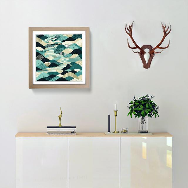 River Geometric No.1 - Single Picture Frame Print on Wood 17 Stories Frame Colour: Oak on Productcaster.