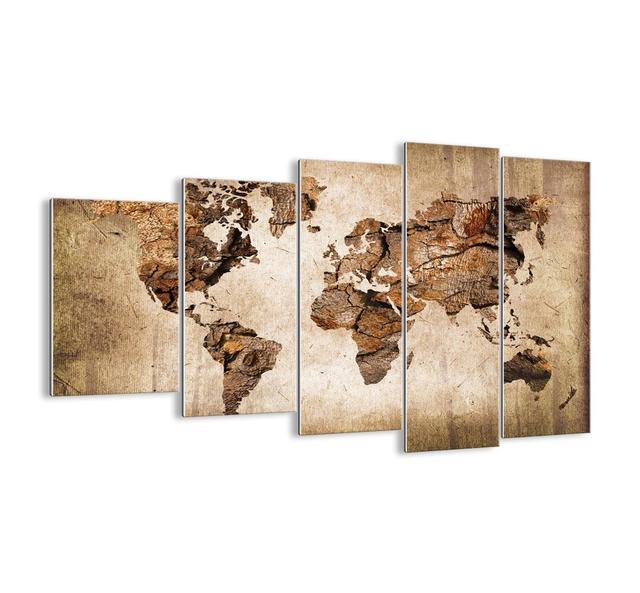 Discovering the World - 5 Piece Unframed Graphic Art Print Set on Glass Williston Forge Size: 100cm H x 150cm W x 1.8cm D on Productcaster.