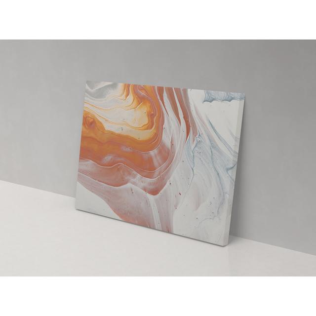 Burnt Orange Marble - Wrapped Canvas Painting Metro Lane Size: 67cm H x 102cm W x 4cm D on Productcaster.