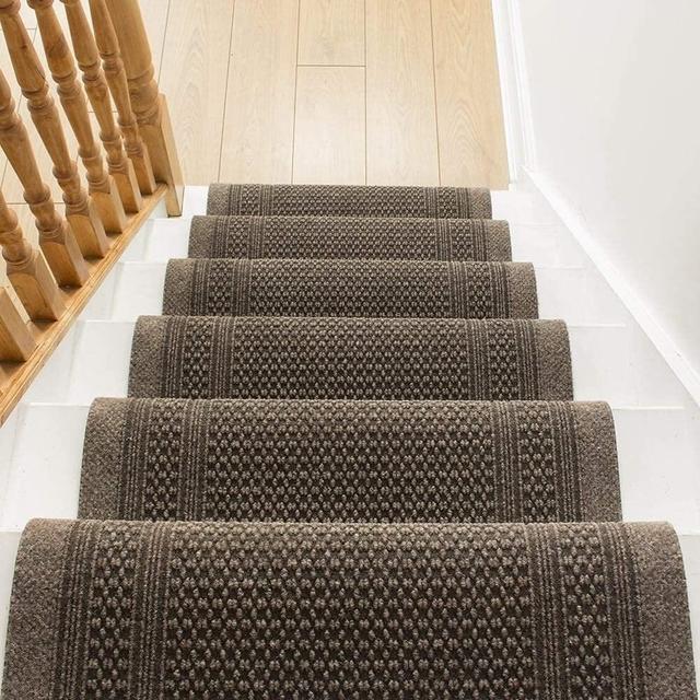 Abe Needlepunch Light Brown Stair Runner Ophelia & Co. Rug Size: Runner Brown 66cm x 450cm on Productcaster.