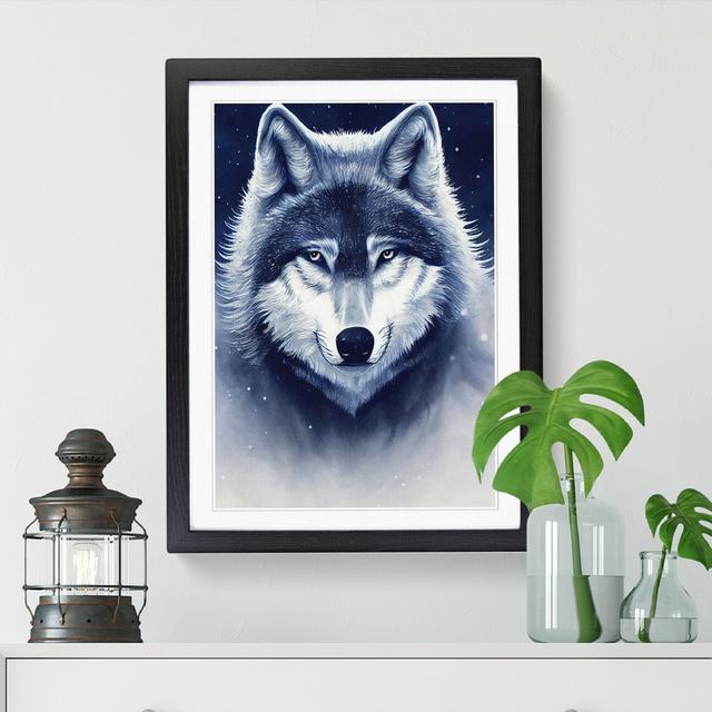 Wolf Fantasy - Print Alpen Home Size: 64cm H x 46cm W x 2cm D, Frame Option: Black on Productcaster.