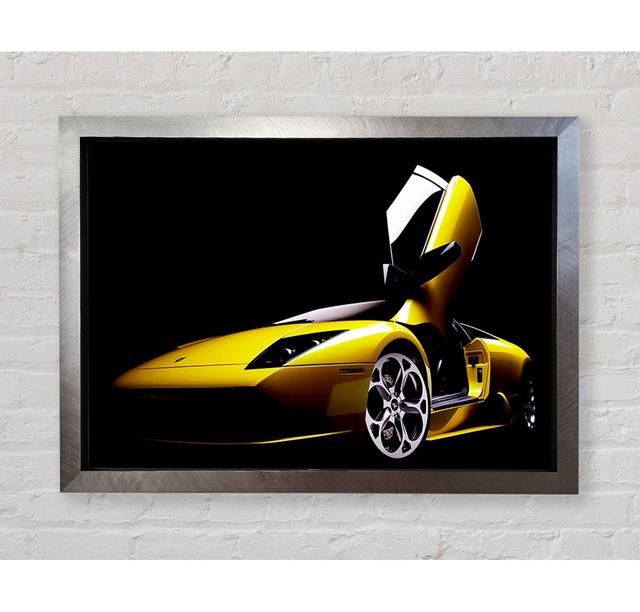 Lamborghini Doors Yellow - Single Picture Frame Art Prints Bright Star Size: 42cm H x 59.7cm W on Productcaster.