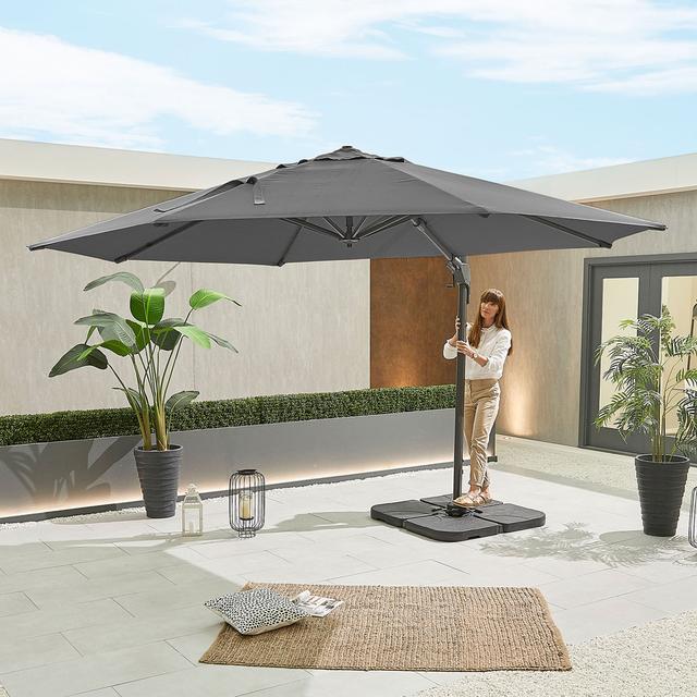 Charbonneau 3.5m Cantilever Parasol Freeport Park Fabric Colour: Grey on Productcaster.