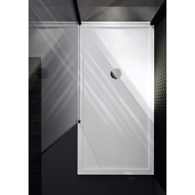 Olympic Plastic Shower Tray - Smooth Gloss White Novellini Size: 4.5 cm H x 80 cm W x 140 cm D on Productcaster.