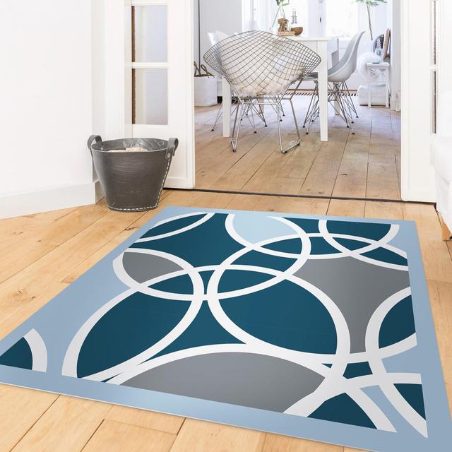 Square Hateya Geometric Machine Woven Area Rug Metro Lane Rug Size: Square 80cm on Productcaster.