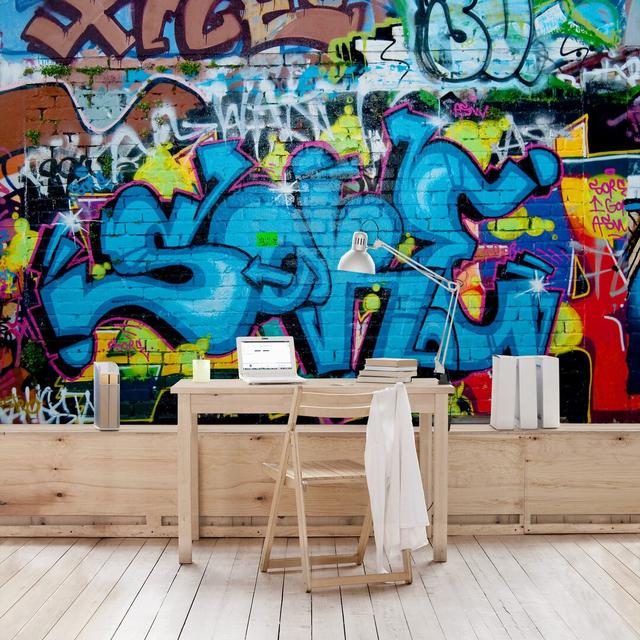 Krall Colours of Graffiti 225cm L x 336cm W Wallpaper Roll Brayden Studio Size: 320cm L x 480cm W on Productcaster.