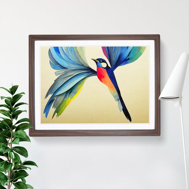 Breathtaking Watercolour Bird Abstract - Single Picture Frame Painting 17 Stories Frame Colour: Walnut Framed, Size: 34cm H x 46cm W x 2cm D on Productcaster.