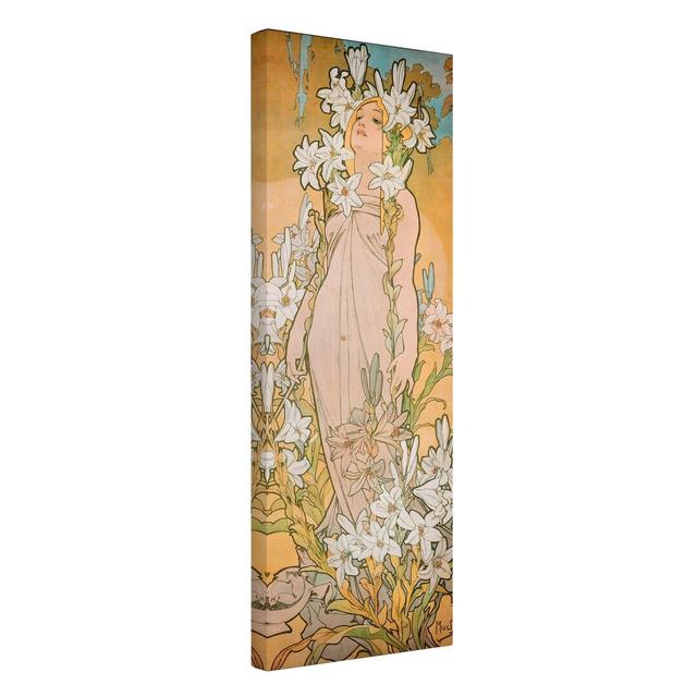 The Lily by Alfons Mucha - Wrapped Canvas Painting Rosalind Wheeler on Productcaster.