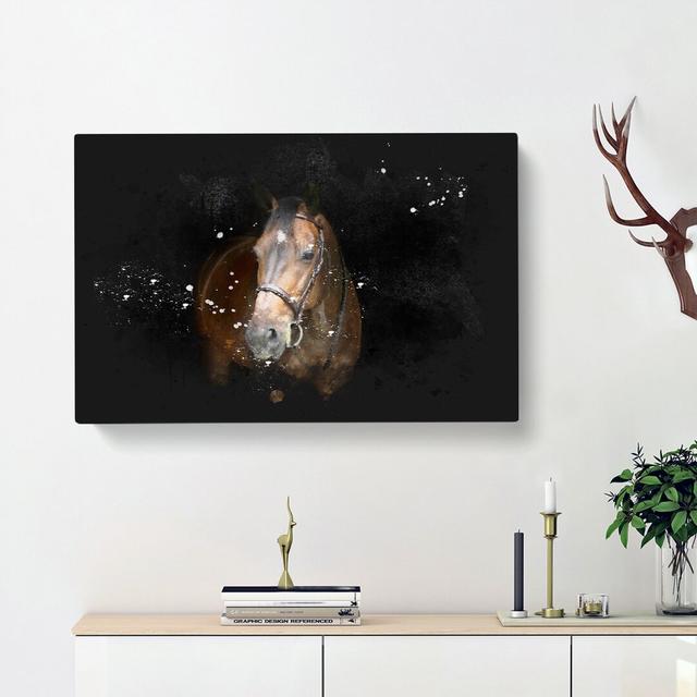 Brown Horse in the Shadows - Wrapped Canvas Painting Print East Urban Home Size: 50cm H x 76cm W x 3cm D on Productcaster.