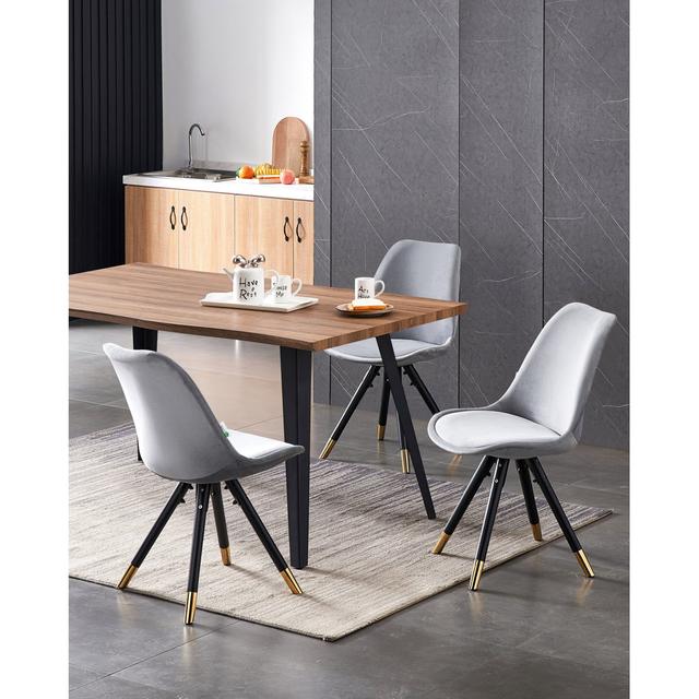 Gwawr 6 - Person Dining Set Fairmont Park Colour (Chair): Light Grey, Colour (Table Top): Oak on Productcaster.