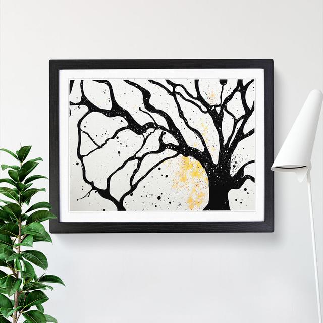 Bare Tree Splash Vol.1 Abstract - Picture Frame Painting Marlow Home Co. Size: 34cm H x 46cm W x 2cm D, Frame Colour: Black on Productcaster.