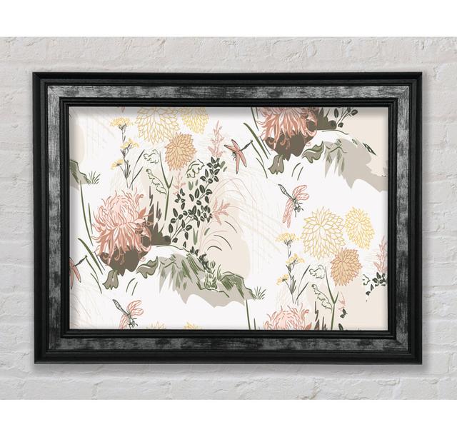 The Floral Blossom Beauty ClassicLiving Size: 42cm H x 59.7cm W x 8cm D, Format: Silver/Black Framed Paper on Productcaster.