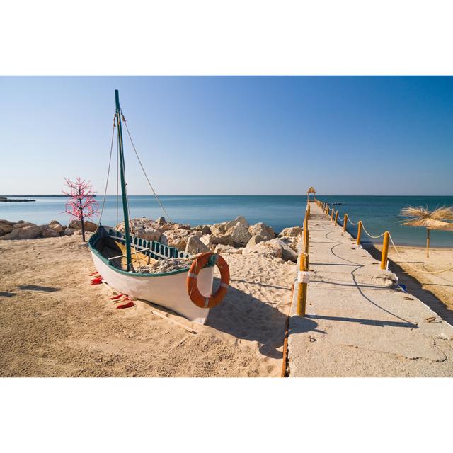 Boat on the Beach - Wrapped Canvas Photograph Breakwater Bay Size: 30cm H x 46cm W x 3.8cm D on Productcaster.