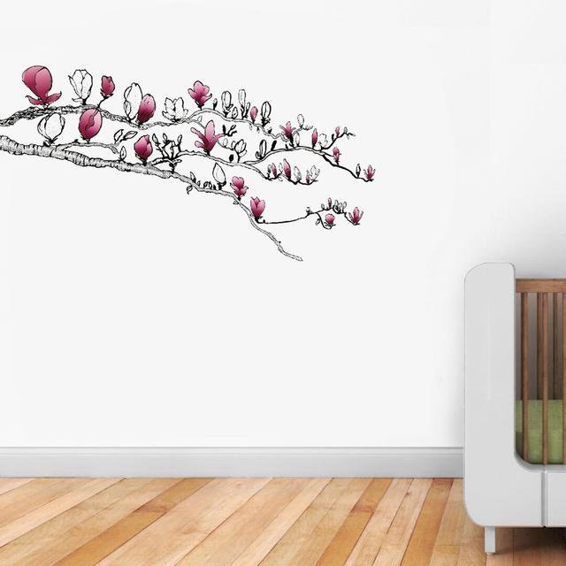 Magnolia Flowers Wall Sticker 17 Stories on Productcaster.