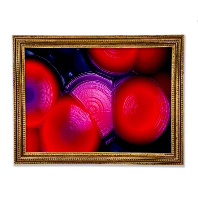 Red Blue Slices Framed Print Ivy Bronx Size: 59.1cm H x 84.1cm W x 3cm D on Productcaster.