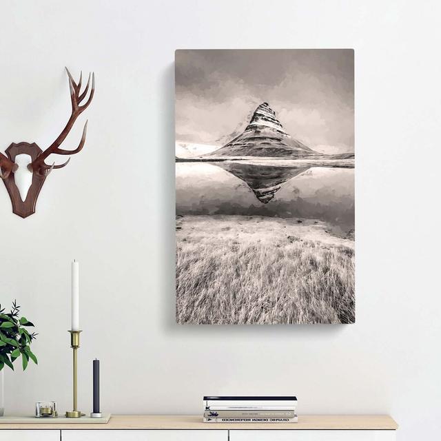 View of Kirkjufell Mountain in Iceland - Wrapped Canvas Graphic Art Print East Urban Home Size: 76cm H x 50cm W x 3cm D on Productcaster.