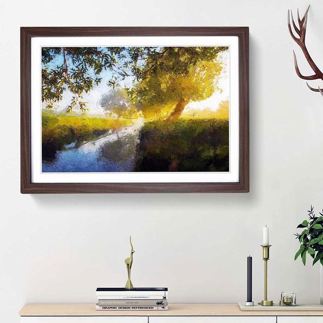 Beverley Brook River in London - Picture Frame Painting Print on Paper East Urban Home Frame Option: Walnut Framed, Size: 45cm H x 63cm W x 2cm D on Productcaster.