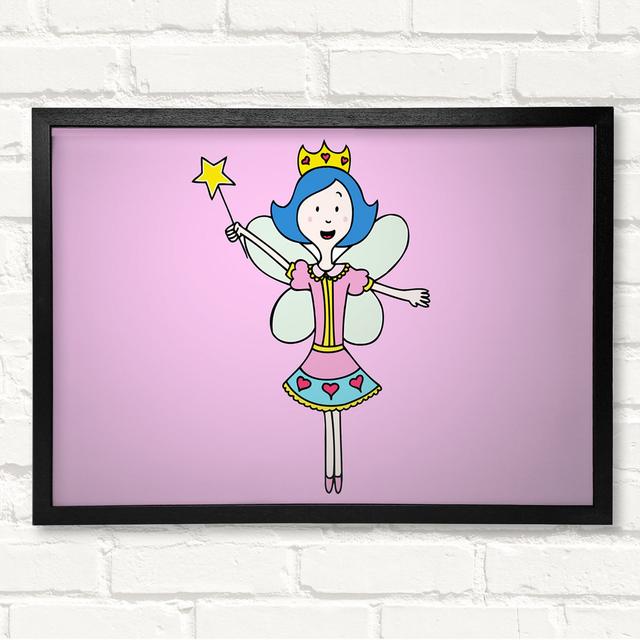 Fairy Princess Lilac Gerahmter Druck Roomie Kidz Farbe: Rosa, Format: Poster mit schwarzem Rahmen, Größe: 42 cm H x 59,7 cm B x 3,4 cm T on Productcaster.