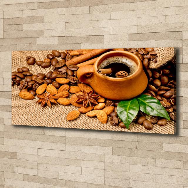 Grains of Coffee and a Cup - Unframed Art Prints on Canvas Brayden Studio on Productcaster.