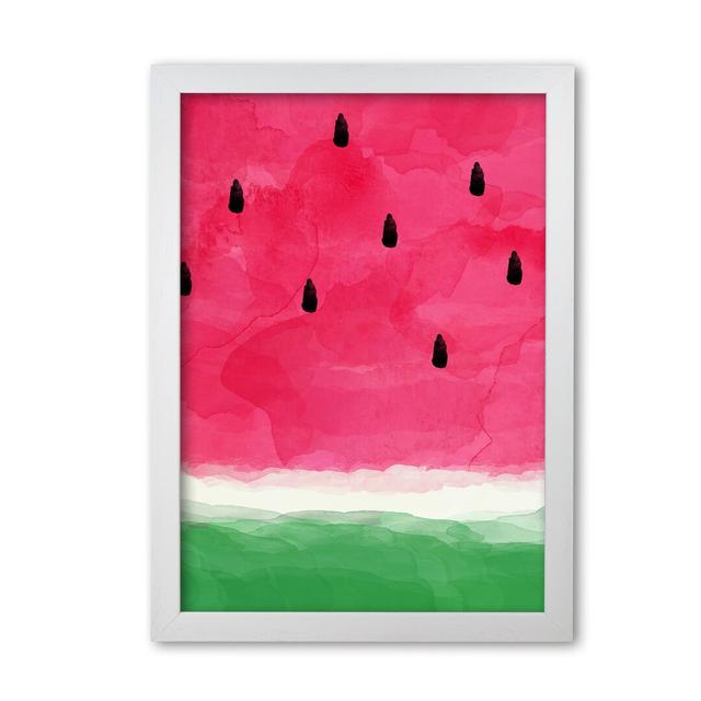 'Watermelon Abstract' Graphic Art in Pink East Urban Home Size: 60 cm H x 42 cm W x 5 cm D, Format: White Grain Frame on Productcaster.