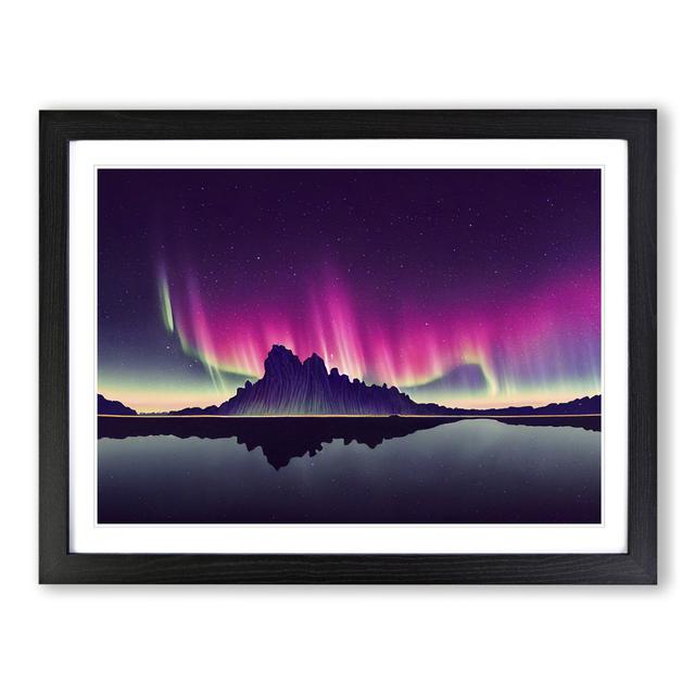 The Grand Northern Lights - Picture Frame Graphic Art Marlow Home Co. Format: Black, Size: 34cm H x 46cm W on Productcaster.