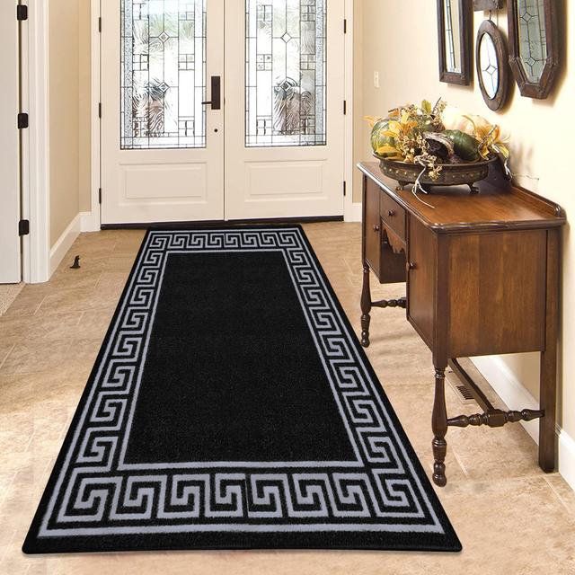 Black/grey Area Rug BEACHSIDE HOME DECORE LTD Rug Size: Runner 60 x 220cm on Productcaster.