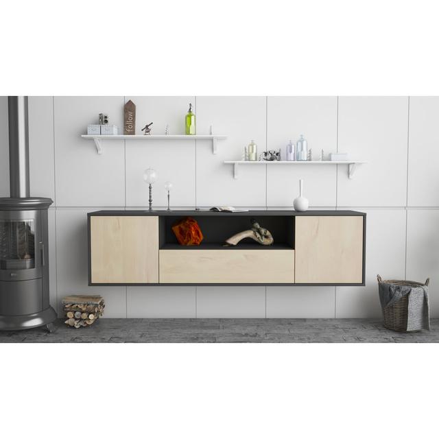 Gottschalk TV Stand for TVs up to 78" Ebern Designs Colour: Black/Cedar on Productcaster.